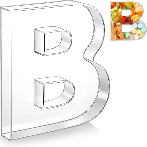 Vista 11 de Uiifan Bandeja de 10 Pulgadas de Acrílico en Forma de Letra, Bandeja Exhibidora Rellenable para Charcutería, Bandeja de Dulces de Acrílico