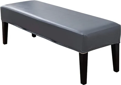 Vista 10 de CALIDAKA Funda de banco de piel sintética, elástica, suave, elástica, extraíble, lavable, protector de muebles, para banco de 42.12 a 53.94 pulgadas