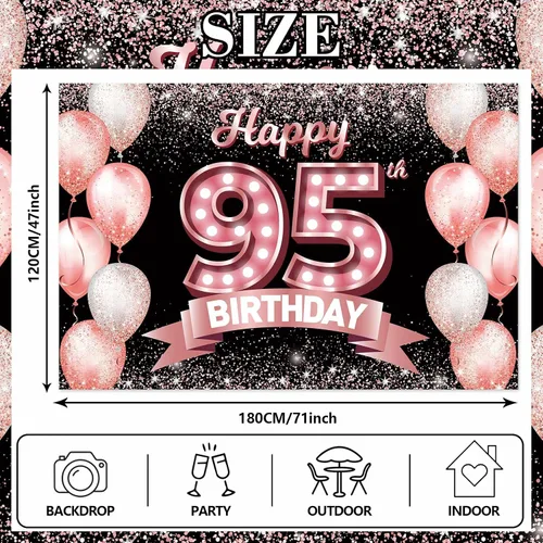 Vista 81 de Cartel de feliz cumpleaños décimo oro rosa, telón de fondo, saludos a 10 años, globos de confeti, decoración temática para niñas de 10 años
