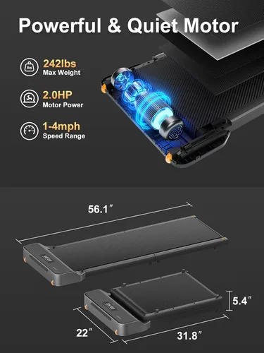 Vista 4 de WalkingPad Caminadora plegable Z1, compacta para un fácil almacenamiento Gray