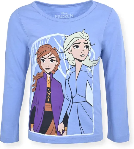 Vista 3 de Disney Frozen Elsa and Anna - Paquete de 3 camisas de manga larga para niñas pequeñas y pequeñas color grisazul