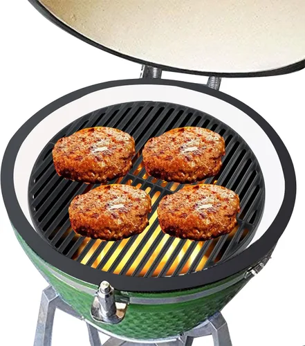 Vista 7 de Rejillas de parrilla de 18 3/16 pulgadas para huevo verde grande, rejillas de hierro fundido de repuesto para Kamado Joe KJ23RH Classic I, KJ-23RHC