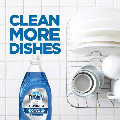 Vista 4 de Dawn Platinum - Jabón líquido para lavavajillas, aroma a lluvia refrescante, 479 ml