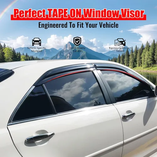 Vista 2 de IKON MOTORSPORTS - Viseras de ventana compatibles con Toyota Camry 2007-2011, deflectores de viento Aero JDM ahumados, 2008 2009 2010