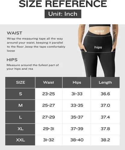 Vista 7 de ATHVOTAR Leggings térmicos cálidos de invierno con bolsillos para mujer con forro polar
