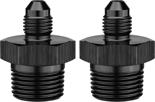 Vista 38 de EVIL ENERGY 3AN macho acampanado a 1/4" NPT tubo adaptador de ajuste de 90 grados aluminio negro 2 piezas