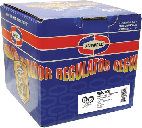 Vista 6 de Uniweld Regulador de acetileno de la serie Centurion RMC100 con conexión de salida "A" y entrada de 200 CGA