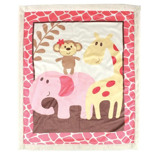 Vista 3 de Luvable Friends Manta unisex de felpa para bebé con respaldo de sherpa, azul, talla única