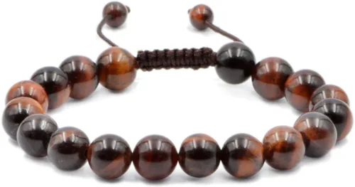 Vista 24 de AD Beads - Pulseras de gemas naturales de 0.39 pulgadas, cristales de sanación, macramé ajustable de 7 a 9 pulgadas