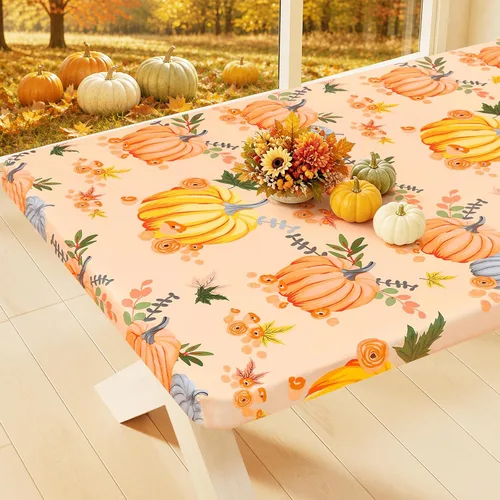Vista 38 de Smiry Mantel de vinilo con respaldo de franela cuadrada Beige