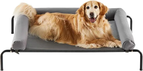 Vista 10 de RRPETHOME Cama Grande Elevada de Refrigeración para Perros, Cuna Elevada para Perros Grandes, Cama Elevada para Mascotas al Aire Libre, Cama