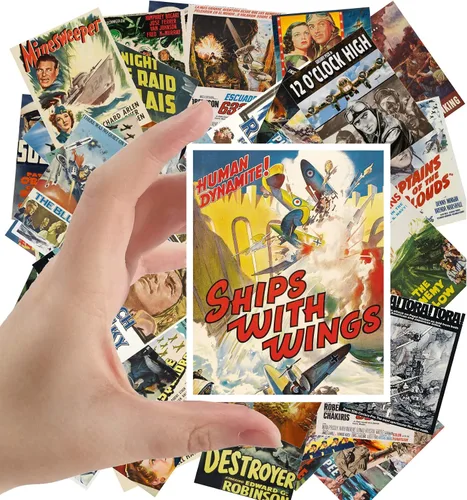 Vista 10 de Calcomanías grandes (24 piezas de 2.5 x 3.5 pulgadas) de servicio espía y secreto vintage de papelera, carteles de películas