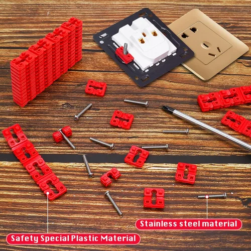 Vista 4 de 48 separadores de interruptor y receptáculo, interruptor de plástico y espaciadores receptivos para caja eléctrica con 30 tornillos inoxidables