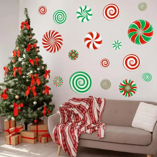 Vista 2 de 126 calcomanías de caramelo, decoraciones de pared de menta, calcomanías de PVC para suelo de caramelo, calcomanías de pared para decoración