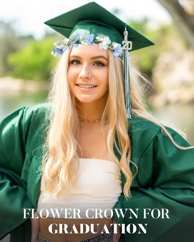 Vista 6 de Corona de flores sintéticas para mujer, diadema floral para novia Azul-1