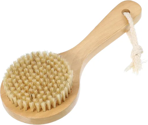 Vista 8 de VOCOSTE 1 cepillo de baño, madera para ducha con asa, marrón, 9.8 pulgadas