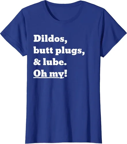 Vista 14 de Consoladores, tapones para los glúteos y lubricante. Camiseta Oh My! Azul bebé