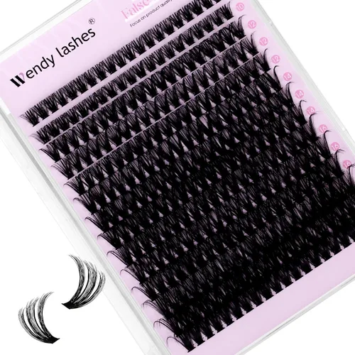 Vista 11 de WENDY LASHES Extensiones de pestañas onduladas con efecto 3D, extensiones de pestañas de volumen 100D de 0.394-0.709 in