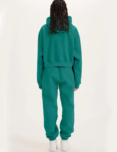 Vista 33 de Kissonic Conjunto deportivo de forro polar para mujer, 2 piezas, sudadera con capucha y pantalones deportivos