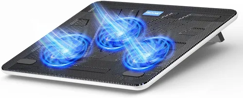 Vista 8 de TECKNET Almohadilla de enfriamiento para laptop, portátil, delgada, silenciosa, alimentada por USB, enfriador de almohadilla de enfriamiento con 3