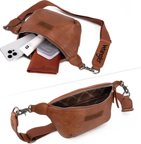 Vista 5 de Wrangler Vintage Sling Bag for Women Men Chest Bum Bag Ladies Waist Packs Crossbody Purse