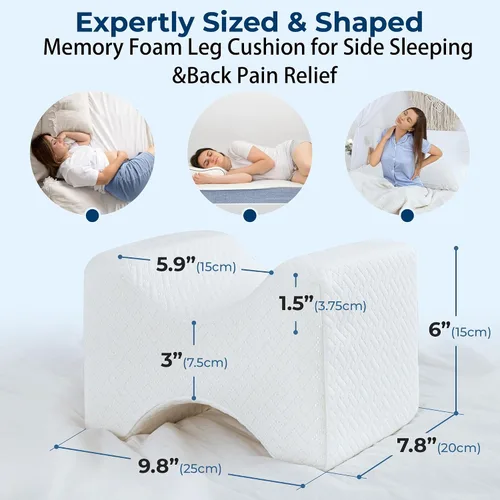 Vista 2 de Elevon Almohada ortopédica de espuma viscoelástica con diseño ergonómico de ranura, almohada de apoyo cervical para aliviar el dolor de cuello