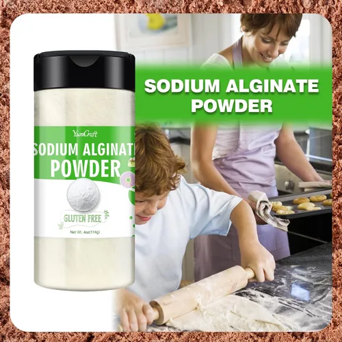 Vista 6 de Polvo de alginato de sodio – Polvo espesante de alginato de sodio puro de 4 onzas, agente gelificante natural para postres, fabricación de esferas