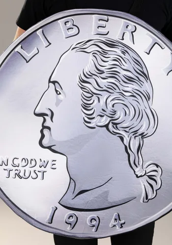 Vista 3 de Disfraz de Moneda de Plata para Adultos Multicolor