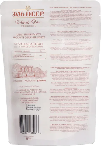 Vista 2 de 306 Sales de polvo profundo del mar muerto para remojo – 12.35 oz de 0.000-0.039 in de baño de sal del mar muerto 100% para hombres y mujeres