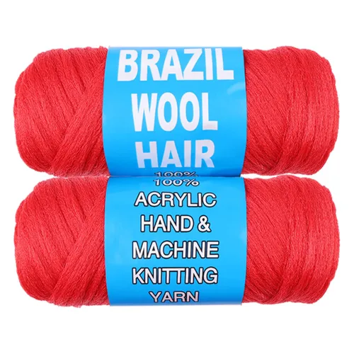 Vista 20 de COOKOO 2 rollos de hilo de lana brasileña color negro natural para cabello trenzado de ganchillo, trenzas, torsión, urdimbres, torsión senegalesa