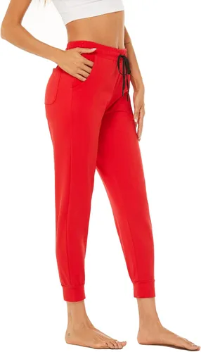Vista 4 de AvaCostume Pantalones deportivos ligeros de algodón para mujer, pantalones deportivos de yoga, pantalones casuales con bolsillos