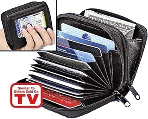 Vista 3 de Cartera tamaño palmera estilo acordeón titular de la tarjeta de crédito, Cartera con tarjetero