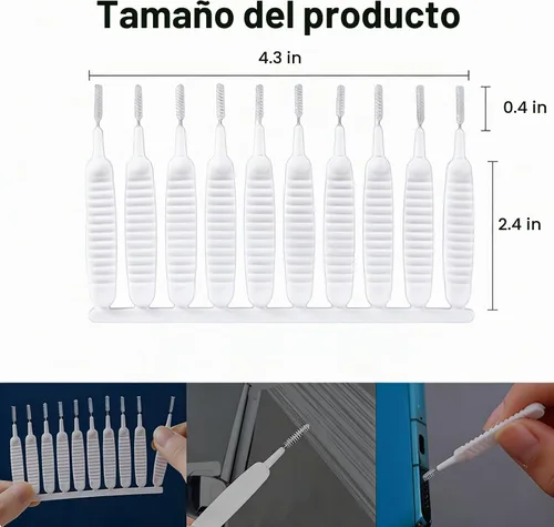 Vista 2 de Cepillo de limpieza para cabezal de ducha, cepillo de limpieza antiobstrucción, cepillo de limpieza mejorado para cabezales de ducha, cepillos de 10