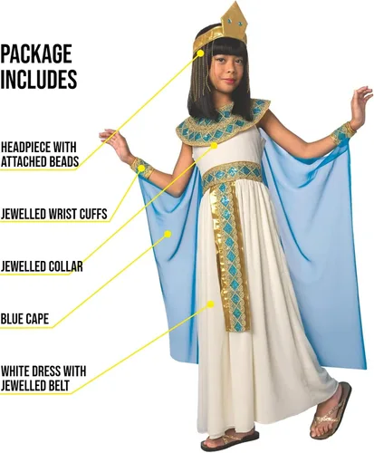 Vista 2 de Morph Kids Cleopatra Costume Girls, Cleopatra Costume Girls, Egyptian Costume for Girls, Cleopatra Girls Costume