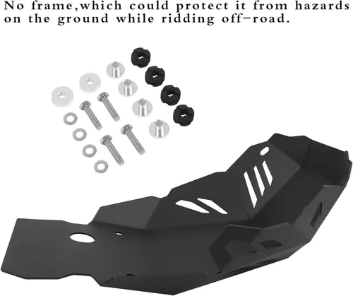 Vista 5 de Placa de deslizamiento de motor de repuesto Worldmotop para Kawasaki KLR650 KLR 650 2008-2023, cubierta protectora del motor de motocicleta (negra)