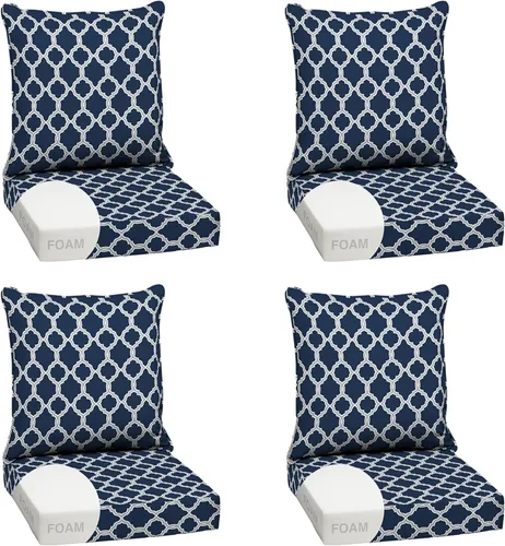 Vista 14 de Arden - Juego de cojines de asiento profundo para exteriores, espuma, 24x24, azulejos Alana