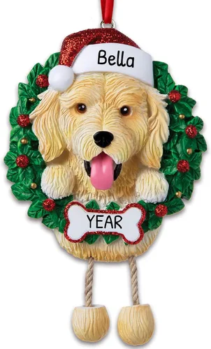 Vista 31 de Adornos de Navidad personalizados para perros 2024 – Corona de perro Beagle Adornos de Navidad para amantes de los perros, adorno de primera Navidad