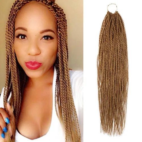 Vista 40 de AU-THEN-TIC Cabello senegalés con trenzas de ganchillo de 22 pulgadas, paquete de 2 paquetes de 40 mechones por paquete, extensiones de cabello