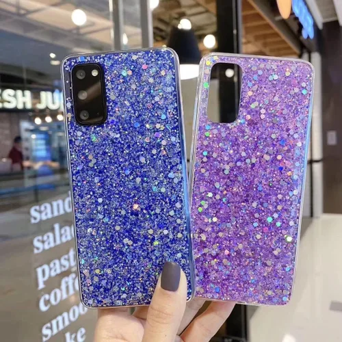 Vista 2 de Diseñada para Samsung Galaxy S22, con purpurina brillante para mujeres y niñas, bonita funda protectora de goma delgada para Galaxy S22 5G de 6.1