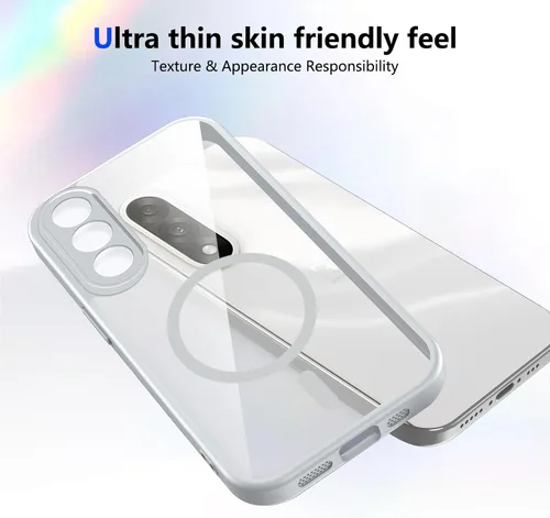 Vista 634 de Funda magnética transparente compatible con Xiaomi 17T, color negro 2 en 1 PC + TPU cubierta de teléfono a prueba de golpes, carcasa protectora