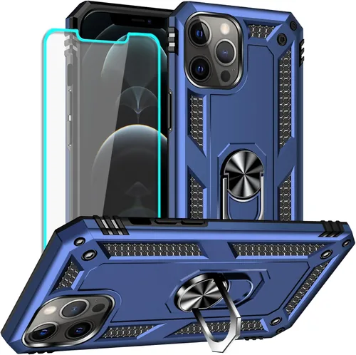 Vista 11 de Yiakeng Funda para iPhone 12 Mini: Funda para iPhone 12 Mini con protector de pantalla HD, fundas protectoras de grado militar con anillo para Verde