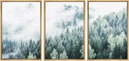 Vista 87 de SIGNWIN Lienzo enmarcado para pared, juego de arte abstracto de serenidad costera, ilustraciones abstractas junto al mar, arte moderno, decorativo