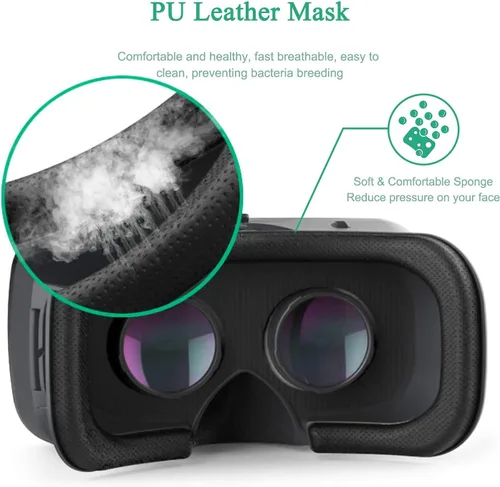 Vista 5 de VR Headset VR 3D Virtual Reality Headset for Movies and Games VR Glasses Goggles Compatible with Phone Android 2K Anti-Blue Lenses Adjustable Pupil