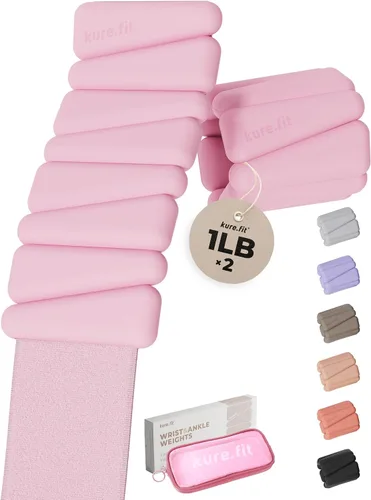 Vista 9 de Peso para Pilates Pesas ajustables para muñeca y tobillo para mujeres Brazaletes con peso 1 libra/ 2 libras cada una (Juego de 2) Juego de 2