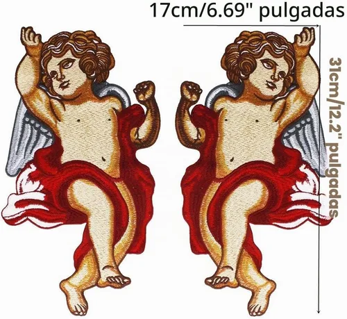 Vista 4 de Espejo grande de moda bordado ángel parches motivo insignia apliques coser ropa decorada costura 1 par