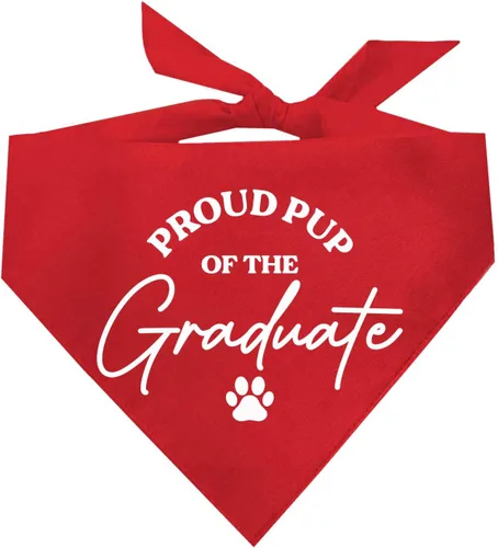 Vista 15 de Proud Pup of The Graduate Dog Bandana 100% algodón triángulo Hecho en Estados Unidos Prop Clase de 2025 2026 2027 2028 Negro, XS (737)