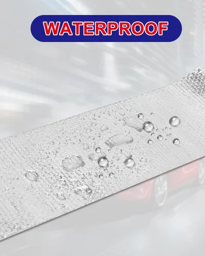 Vista 3 de Cinta de aluminio con protección contra el calor, cinta reflectante autoadhesiva de plata para conductos, salida del secador, HVAC, manguera y uso 2