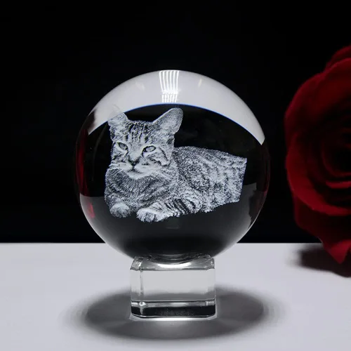 Vista 2 de Bola de fotos de cristal personalizada, bola de cristal con foto personalizada, accesorios de decoración del hogar, esfera de cristal para fotos