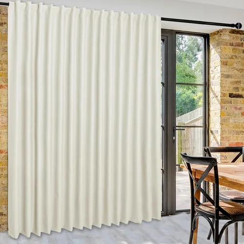 Vista 81 de DWCN Cortina opaca divisora de privacidad para puerta corrediza de patio, cortinas térmicas extra anchas con pestaña trasera y bolsillo para barra