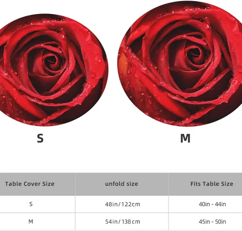 Vista 4 de Famame Beautiful Bloom - Mantel redondo ajustable con borde elástico, impermeable, con borde elástico, para interiores y exteriores, se adapta a